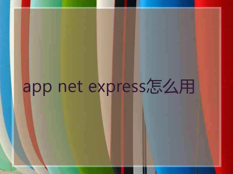 app net express怎么用