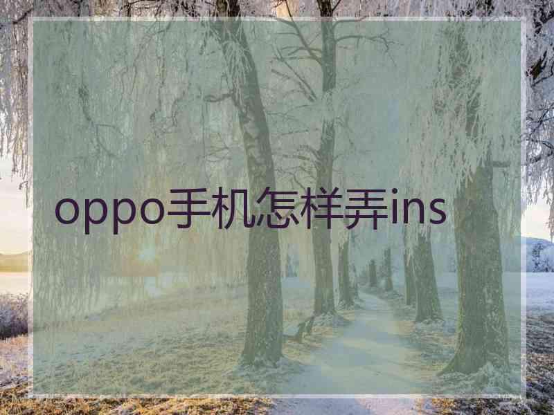 oppo手机怎样弄ins