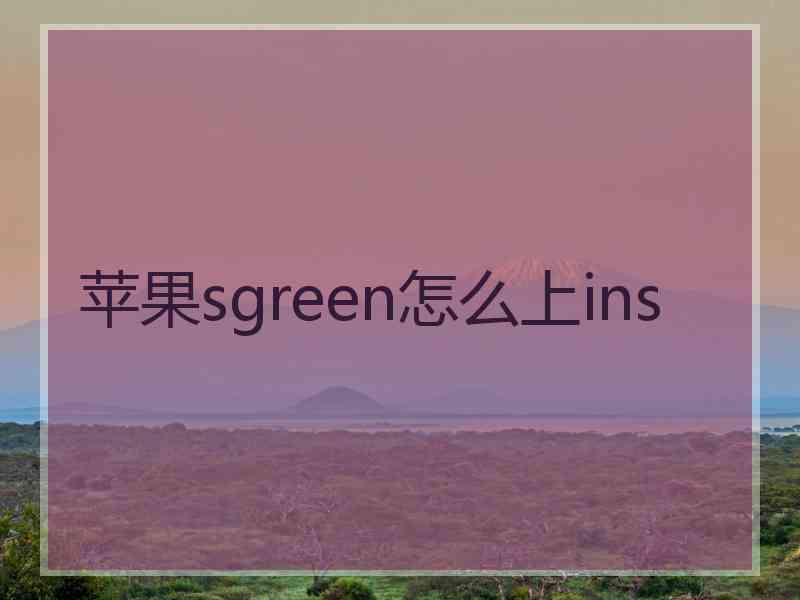 苹果sgreen怎么上ins