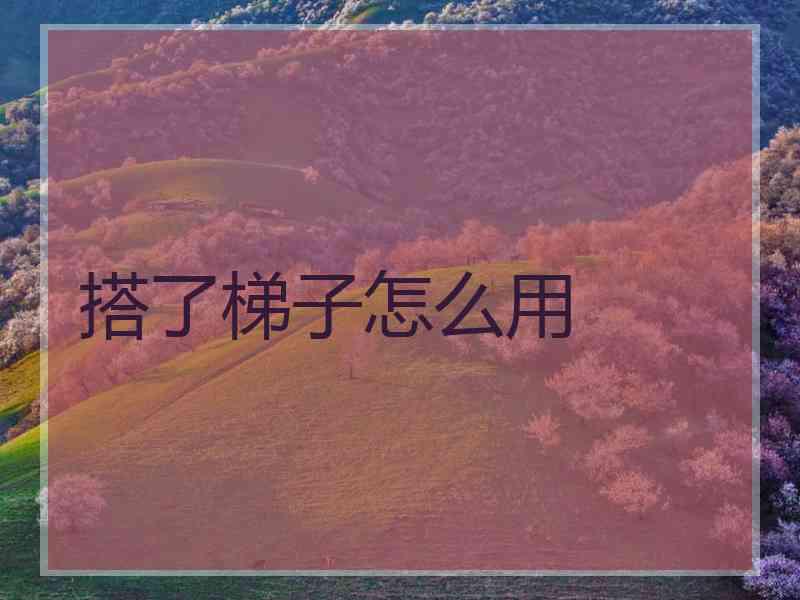 搭了梯子怎么用