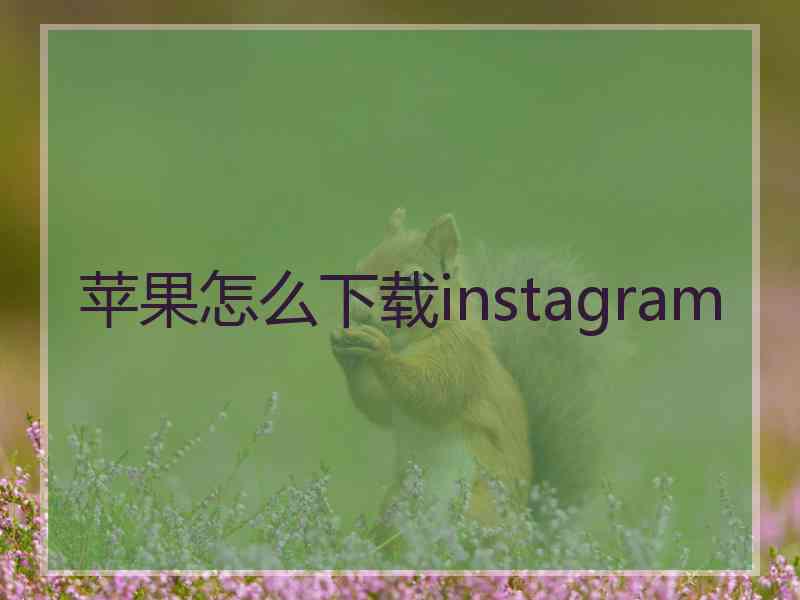 苹果怎么下载instagram