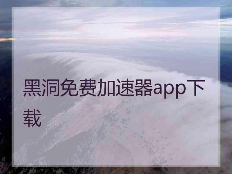 黑洞免费加速器app下载