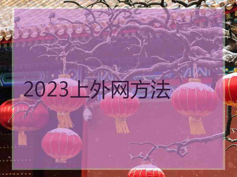 2023上外网方法