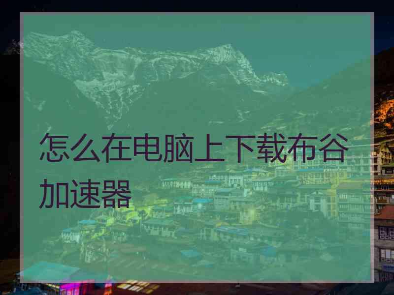 怎么在电脑上下载布谷加速器