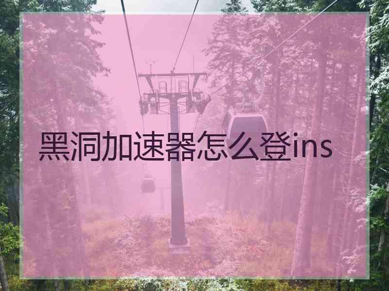 黑洞加速器怎么登ins