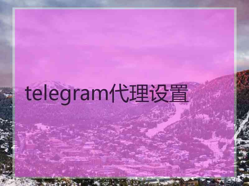 telegram代理设置