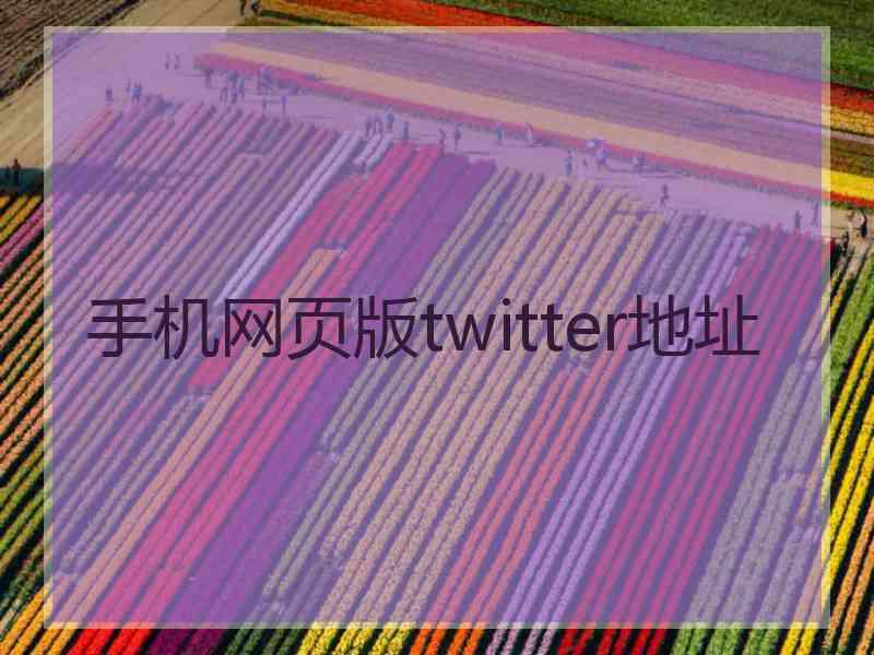 手机网页版twitter地址