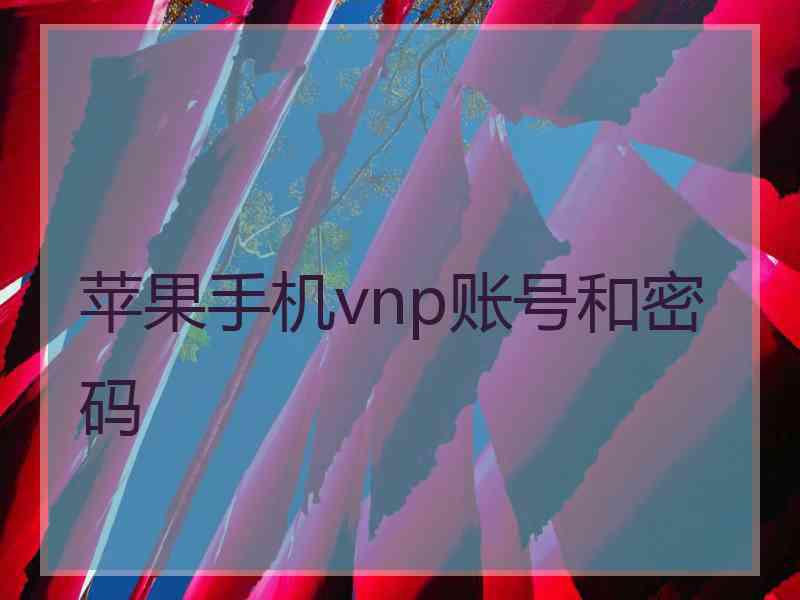 苹果手机vnp账号和密码