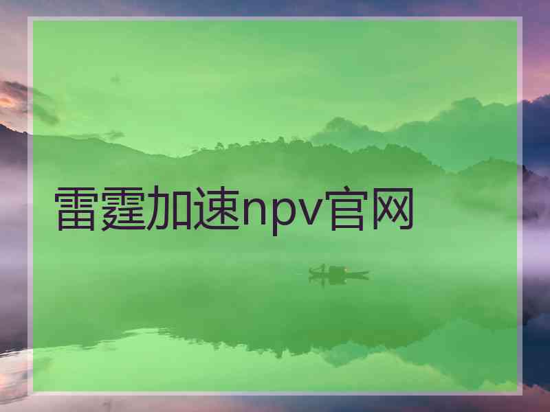 雷霆加速npv官网