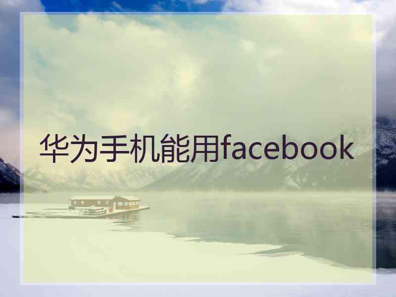 华为手机能用facebook