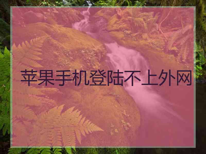 苹果手机登陆不上外网