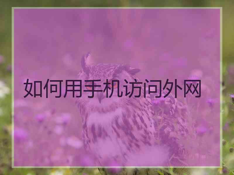 如何用手机访问外网