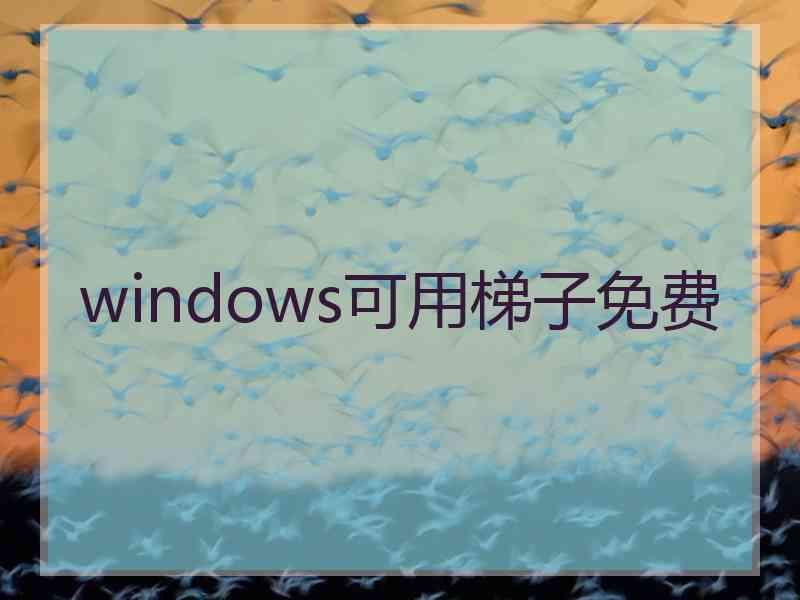 windows可用梯子免费