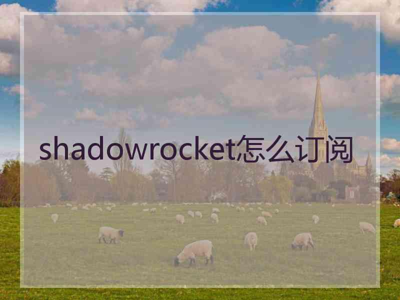 shadowrocket怎么订阅